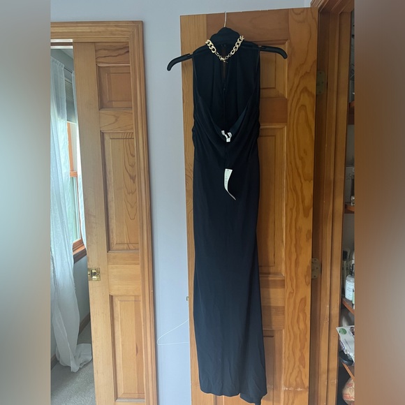 NWT Veronica Beard REZE CHAIN-LINK HALTER DRESS Navy L - Picture 10 of 13